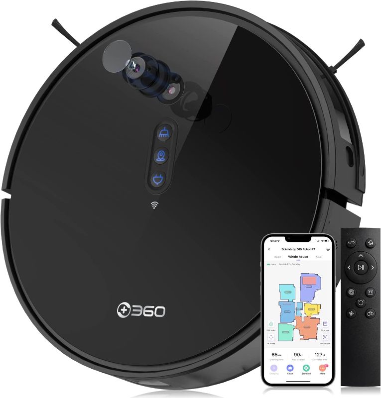 Photo 1 of  360 P7 Robot Vacuum and Mop Combo Cleaner, Ultra Slim 2700Pa Powerful Suction, Self Charging, Multi-map Mapping Robot with APP, Voice and Remote Control, Ideal for Pet Hair, Carpet and Multi Floors