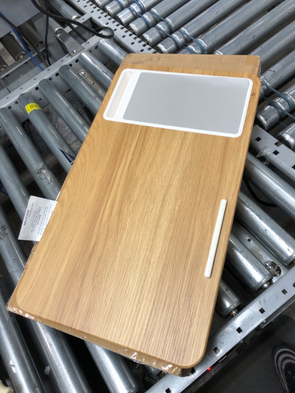 Photo 1 of LapGear Home Office Lap Desk with Device Ledge, Mouse Pad, and Phone Holder - Oak Woodgrain - Fits up to 15.6 Inch Laptops - Style No. 91589 Oak Woodgrain Right-Handed