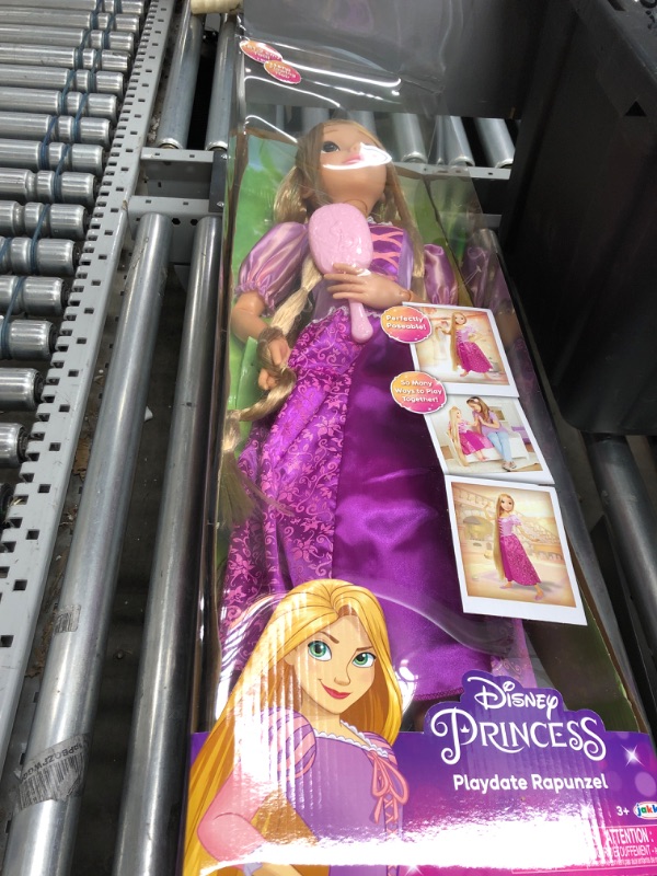 Photo 2 of Disney Princess Rapunzel 32" Playdate, My Size Articulated Doll, Comes with Brush to Comb Her Long Golden Locks, Movie Inspired Purple Dress, Removable Shoes & A Tiara