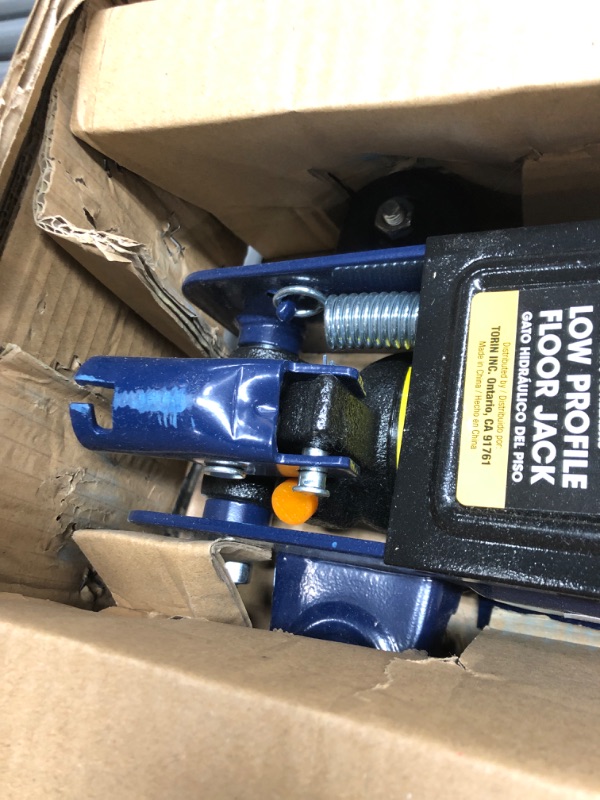 Photo 3 of TCE TCET825051 Torin Hydraulic Low Profile Trolley Service/Floor Jack with Single Piston Quick Lift Pump, 2.5 Ton (5,000 lb) Capacity, Blue