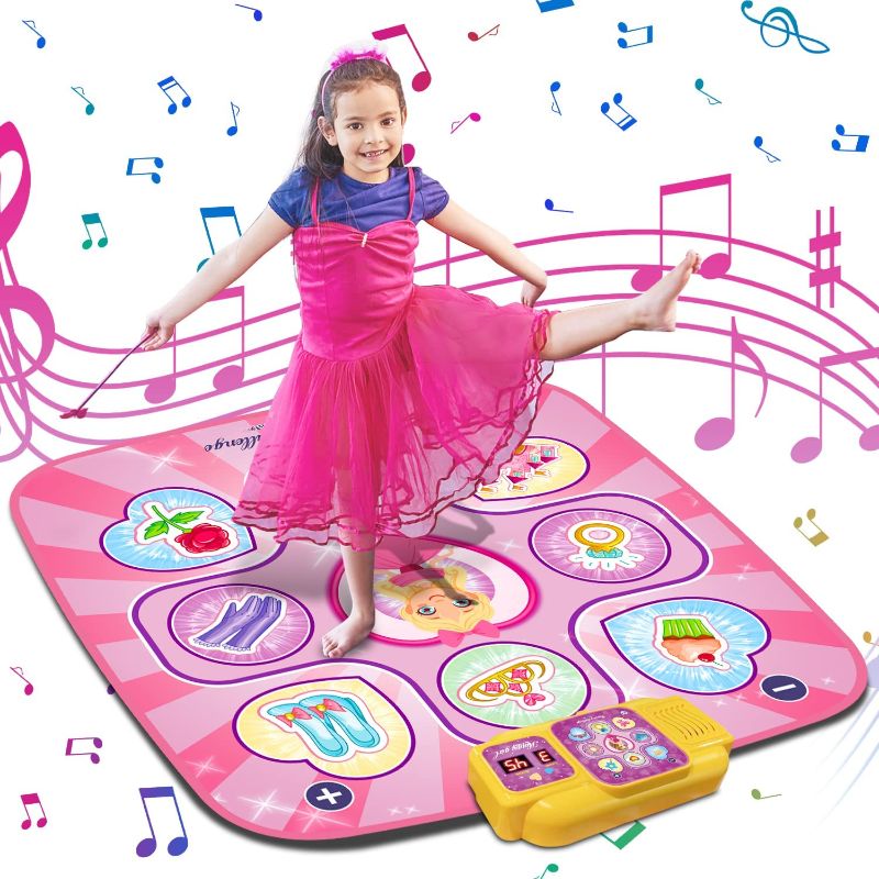 Photo 1 of Dance Mat Toys, Touch Play Electronic Dance Pad with LED Lights, Adjustable Volume, Built-in Music, 5 Challenge Levels Christmas Thanksgiving Birthday Gifts for 3 4 5 6 7 8 9+ Year Old Kids Girls Boys