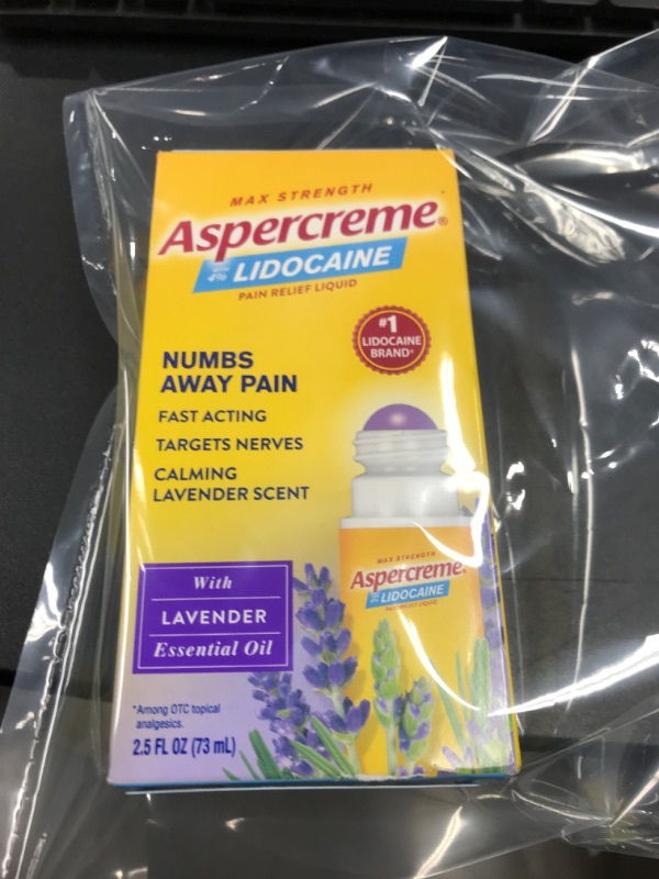 Photo 2 of Aspercreme Essential Oils Lidocaine Pain Relief With Lavender Roll-On No Mess Applicator 2.5 oz.