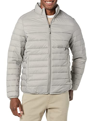 Photo 1 of Amazon Essentials Men's Packable Lightweight Water-Resistant Puffer Jacket, Grey, X-Large
