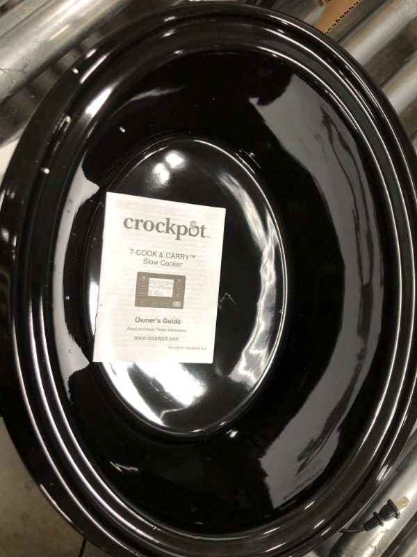 Photo 1 of *Tested* Crockpot Portable 7 Quart Slow Cooker with Locking Lid and Auto Adjust Cook Time Technology, Stainless Steel