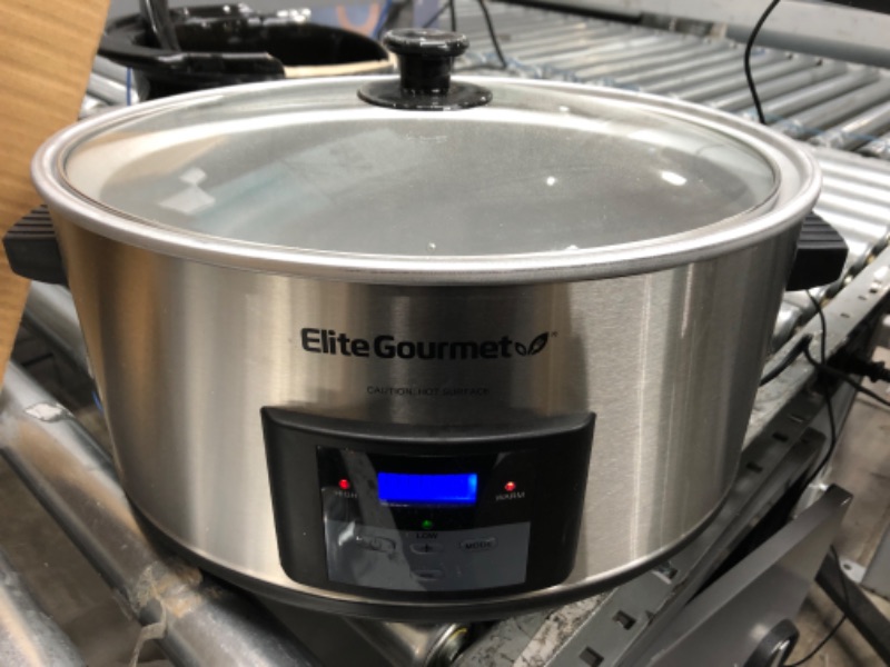 Photo 3 of *Tested/Missing Crock Pot-See Photos*Elite Gourmet MST-900D# Digital Programmable Slow Cooker, Oval Adjustable Temp, Entrees, Sauces, Stews & Dips, Dishwasher Safe Glass Lid & Crock (8.5 Quart, Stainless Steel) 8.5 Quart Stainless Steel