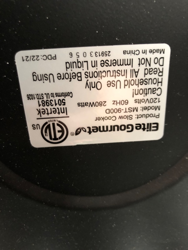 Photo 4 of *Tested/Missing Crock Pot-See Photos*Elite Gourmet MST-900D# Digital Programmable Slow Cooker, Oval Adjustable Temp, Entrees, Sauces, Stews & Dips, Dishwasher Safe Glass Lid & Crock (8.5 Quart, Stainless Steel) 8.5 Quart Stainless Steel