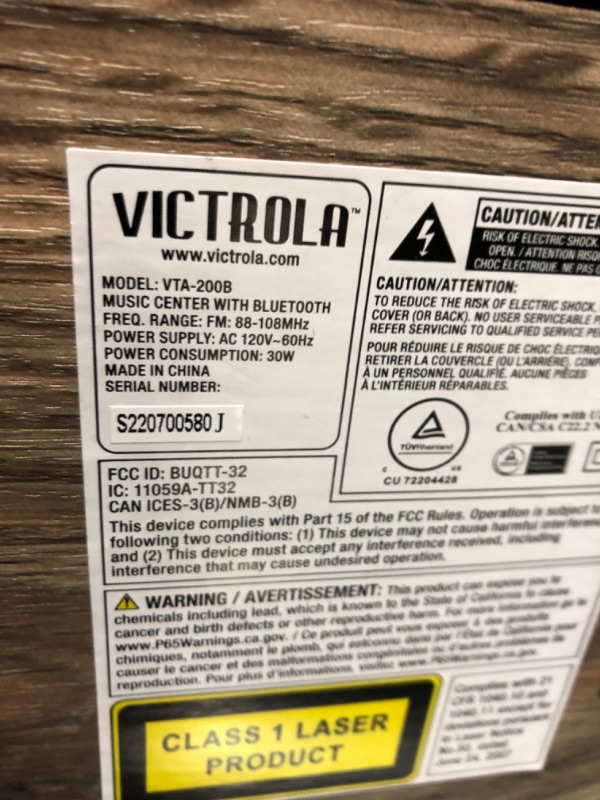 Photo 4 of *Tested* Victrola Nostalgic 6-in-1 Bluetooth Record Player & Multimedia Center with Built-in Speakers - 3-Speed Turntable, CD & Cassette Player, AM/FM Radio | Wireless Music Streaming | Farmhouse Oatmeal Farmhouse Oatmeal Entertainment Center