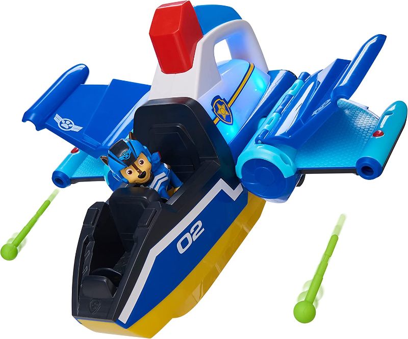 Photo 1 of ** MISSING 1 OF 2 PROJECTILES ** Paw Patrol Jet to The Rescue Deluxe Transforming Spiral Rescue Jet with Lights and Sounds