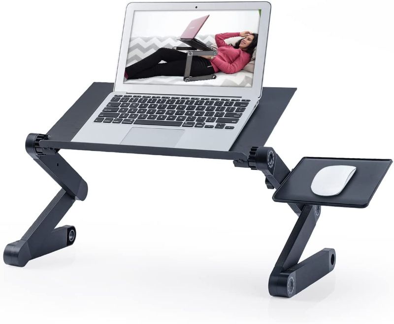 Photo 1 of Laptop Table, Adjustable Laptop Bed Table, Portable Laptop Workstation Notebook Stand Reading Holder,Ergonomic Lap Desk TV Bed Tray Standing Desk