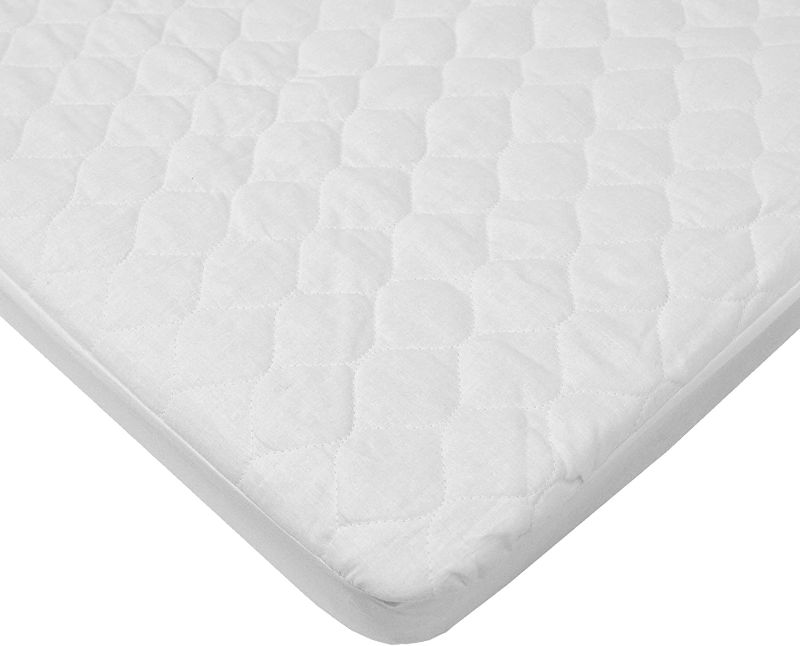 Photo 1 of American Baby Company Waterproof Quilted Cotton Cradle/Bassinet Size Fitted Mattress Pad Cover, White, For Boys And Girls
