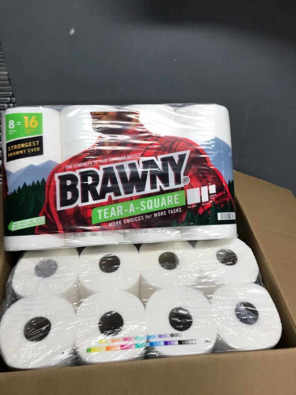 Photo 2 of Brawny® Tear-A-Square® Paper Towels, 16 Double Rolls = 32 Regular Rolls White 16 Count (Pack of 1)