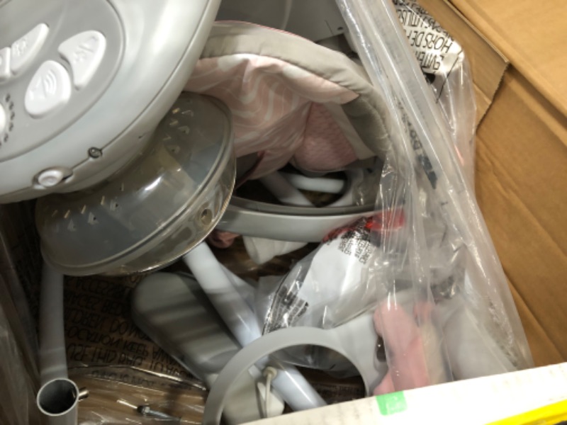 Photo 1 of Ingenuity InLighten 6-Speed Baby Swing - Easy-Fold Frame, Swivel Infant Seat, Nature Sounds, Light Up Mobile - Flora The Unicorn (Pink)