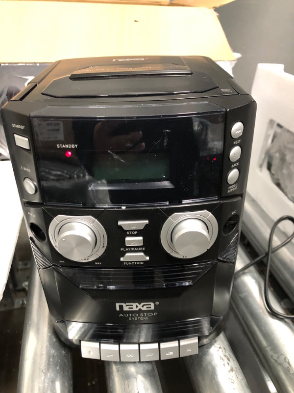 Photo 3 of NAXA Electronics NPB-426 Portable CD Player with AM/FM Stereo Radio, Cassette Player/Recorder and Twin Detachable Speakers