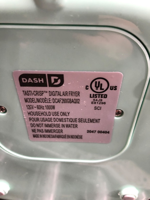 Photo 4 of *** NOT FUNCTIONAL ** DASH Tasti-Crisp™ Digital Air Fryer, 2.6 Quart - Aqua & DMW001AQ Mini Maker for Individual Waffles, Hash Browns, Keto Chaffles with Easy to Clean, Non-Stick Surfaces, 4 Inch, Aqua