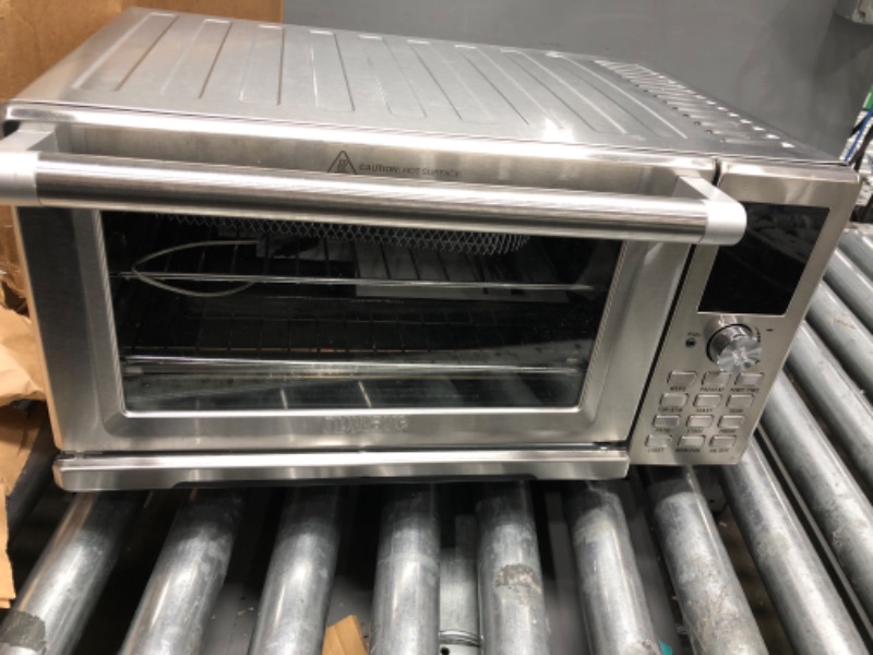 Photo 2 of *** POWERS ON ** NUWAVE Bravo Air Fryer Toaster Smart Oven, 12-in-1 Countertop Convection, 30-QT XL Capacity, 50°-500°F Temperature Controls, Top and Bottom Heater Adjustments 0%-100%, Brushed Stainless Steel Look