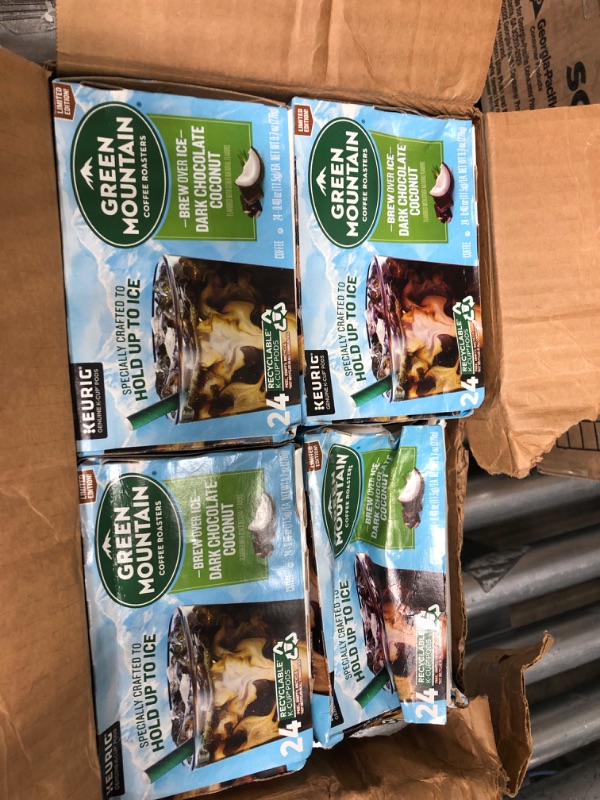 Photo 3 of 24 Count Green Mountain Coffee Brew Over Ice Dark Chocolate Coconut Coffee K-Cup ® Pods - Kosher Single Serve Pods 4 BOXES
