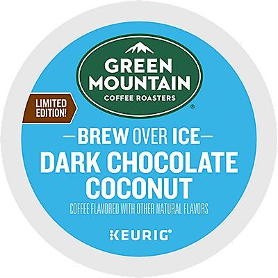 Photo 1 of 24 Count Green Mountain Coffee Brew Over Ice Dark Chocolate Coconut Coffee K-Cup ® Pods - Kosher Single Serve Pods 4 BOXES
