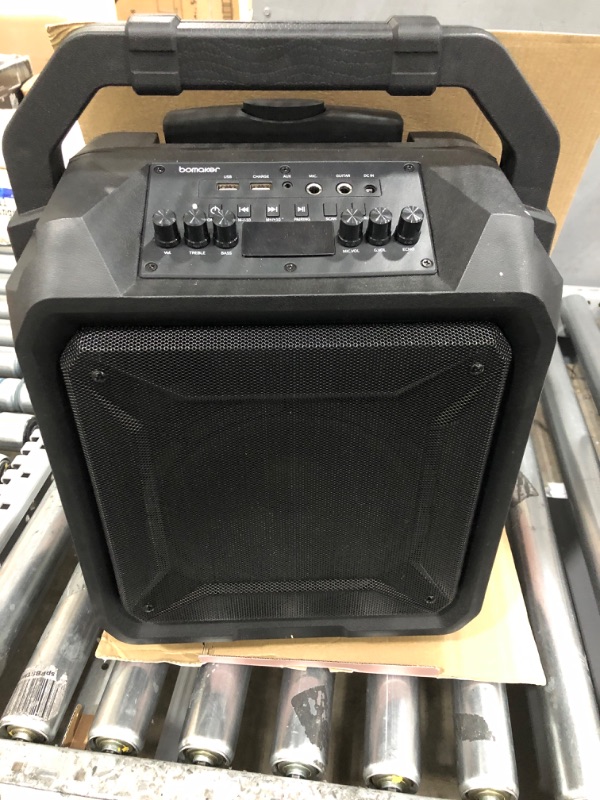 Photo 2 of 600W Portable PA System Outdoor Speaker Rechargeable, Bluetooth Karaoke Machine with Mic/6 EQ/Deep Bass/Treble/Echo, FM Radio, Telescopic Handle & Wheels Speaker for Home Entertainment
