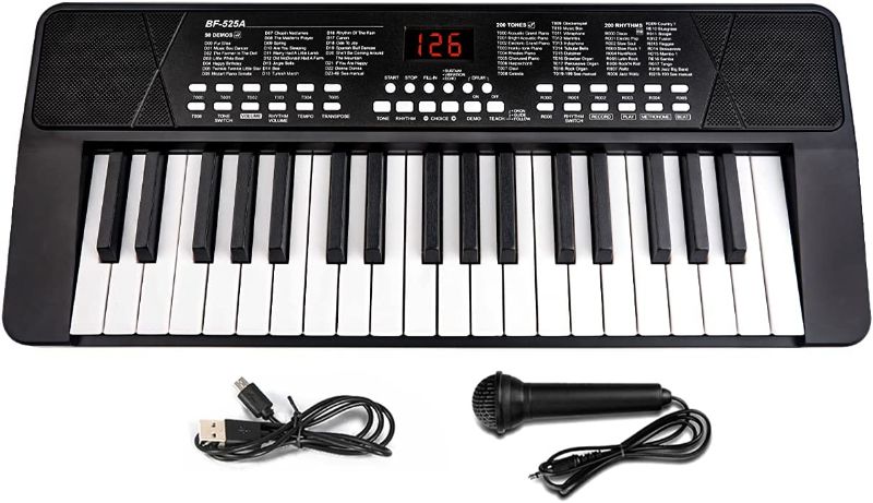 Photo 1 of Beginners Piano Keyboard 37 Keys Portable Electronic Keyboard Piano Built-in Rechargeable Battery Kids Piano with Headphone Jack Learning Musical Instruments Gifts for 3 4 5 6 7 Boys Girls
