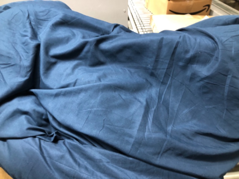 Photo 3 of *INCOMPLETE ONLY BLANKET* Amazon Basics Pinch Pleat All-Season Down-Alternative Comforter Bedding Set - Full / Queen, Navy Blue Navy Blue Queen Bedding Set