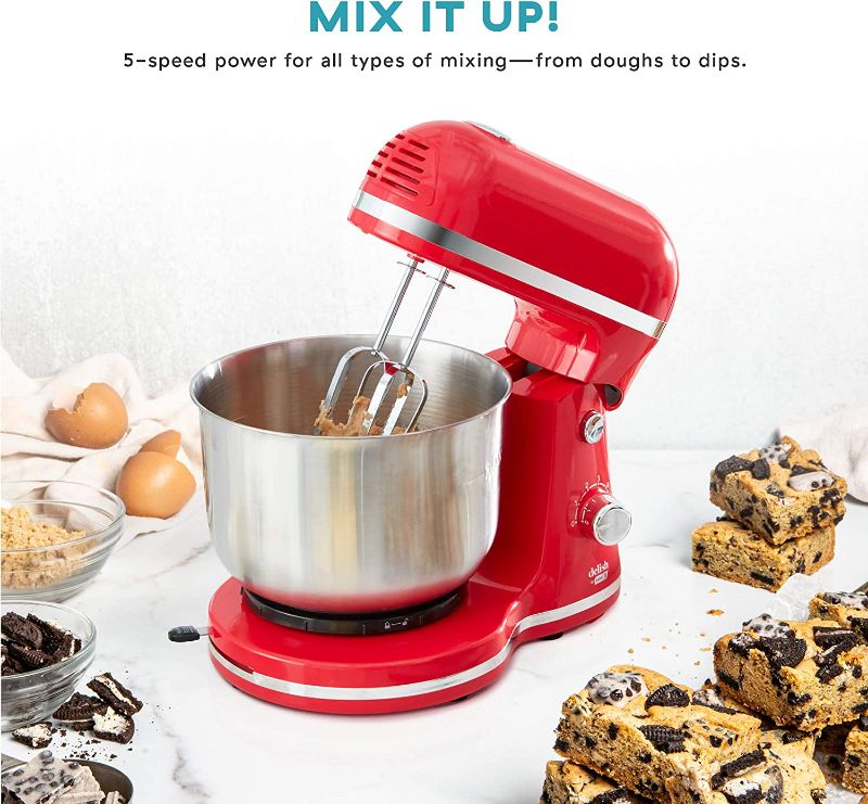 Photo 1 of 
Delish by DASH Compact Stand Mixer, 3.5 Quart with Beaters & Dough Hooks Included - Red