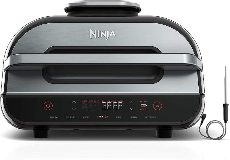 Photo 1 of 
Ninja FG551 Foodi Smart XL 6-in-1 Indoor Grill with Air Fry, Roast, Bake, Broil & Dehydrate, Smart Thermometer, Black/Silver