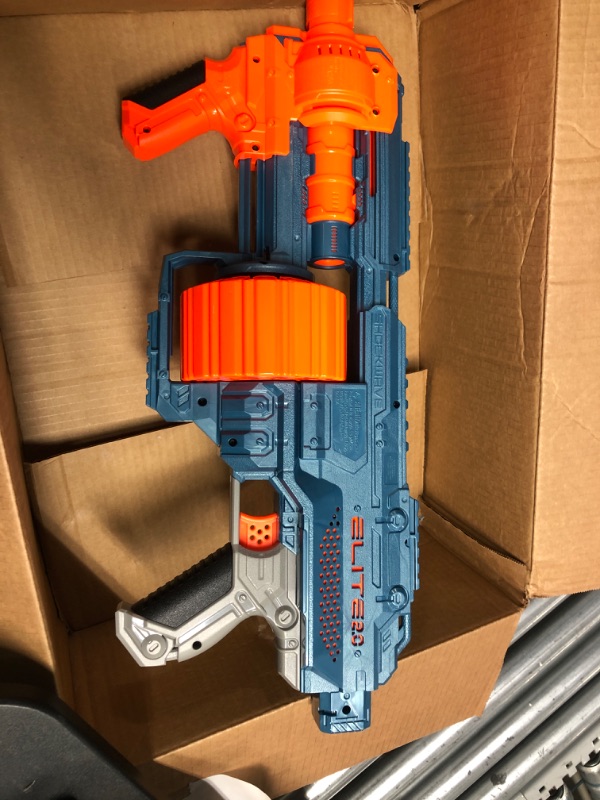 Photo 2 of 
NERF Elite 2.0 Shockwave RD-15 Blaster, 30 Darts, 15-Dart Rotating Drum, Pump-Action Slam Fire, Built-in Customizing Capabilities