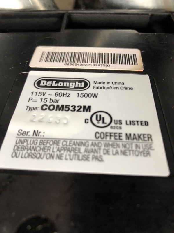 Photo 2 of *** POWERS ON *** De'Longhi COM530M All-In-One Combination Coffee and Espresso Machine
