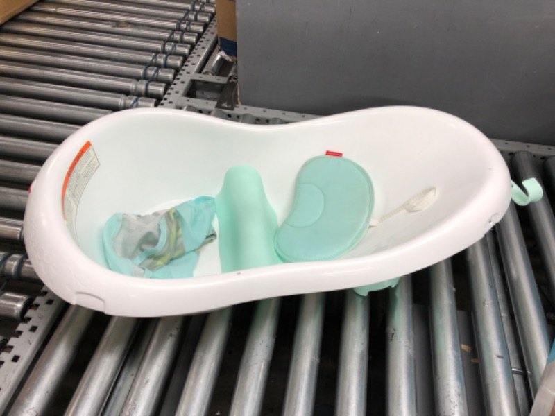 Photo 2 of Fisher-Price 4-In-1 Sling 'N Seat Bath Tub, Pacific Pebble, Baby To Toddler Convertible Tub With Seat And Toys