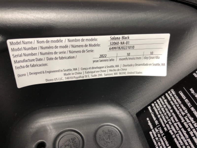 Photo 3 of Diono Solana, No Latch, Pack of 2 Backless Booster Car Seats, Lightweight, Machine Washable Covers, Cup Holders, Charcoal Gray
