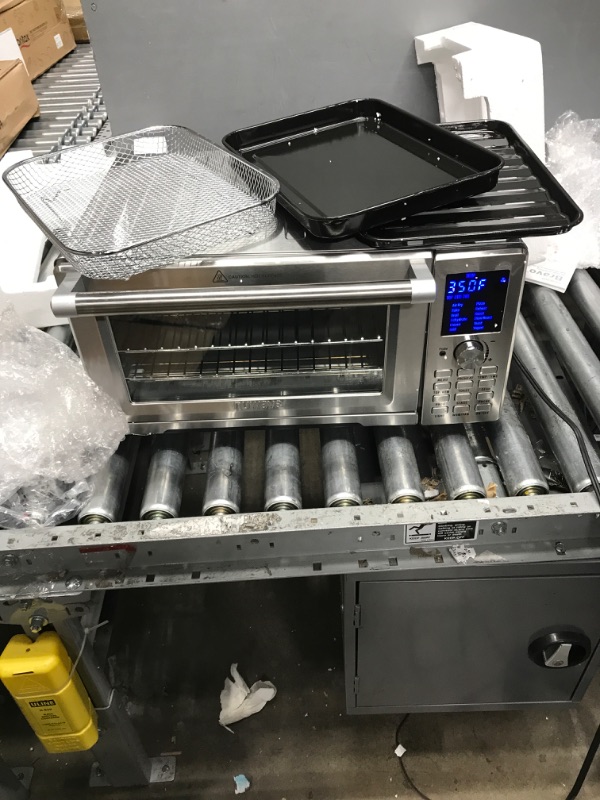 Photo 2 of ***TESTED POWERED ON***NUWAVE Bravo Air Fryer Toaster Smart Oven, 12-in-1 Countertop Convection, 30-QT XL Capacity, 50°-500°F Temperature Controls, Top and Bottom Heater Adjustments 0%-100%, Brushed Stainless Steel Look