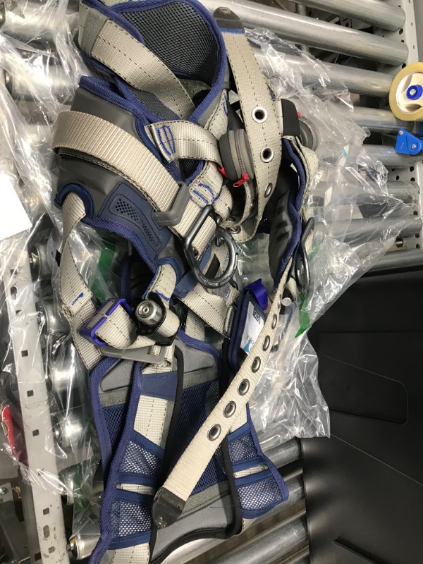 Photo 2 of 3M DBI-SALA 1112567 ExoFit STRATA, Aluminum Back/Side D-Rings, Tongue Buckle Leg Straps with Sewn in Hip Pad & Belt, Large, Blue/Gray