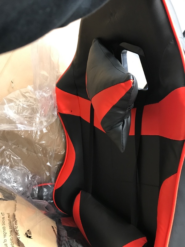 Photo 2 of **PARTS ONLY**DAMAGED**
Gaming Chair, Backrest and Seat Height Adjustable Swivel Recliner Racing Office Computer Ergonomic Video Game Chair with Footrest and Lumbar Support, Red/Black
