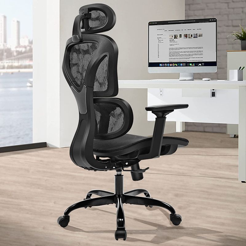 Photo 1 of ***PARTS ONLY*** FelixKing Ergonomic Office Chair, Home Office Rolling Swivel Chair Mesh High Back Computer Chair with 3D Adjustable Armrest & Lumbar Support, Ventilated Mesh Desk Chair with Headrest (Black)
