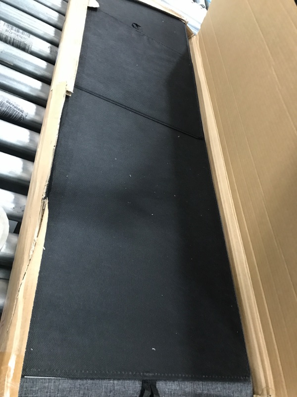 Photo 1 of SONGMICS 43 Inches Folding Storage Ottoman Bench, Storage Chest, Foot Rest Stool, Bedroom Bench with Storage, Holds up to 660 lb, Dark Gray ULSF77K Dark Gray 43 x 15 x 15 inches