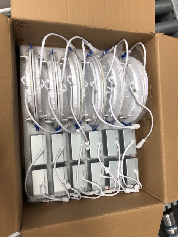 Photo 1 of 12 Pack 6 Inch Ultra-Thin LED Recessed Light with Junction Box, 2700K/3000K/3500K/4000K/5000K Selectable, 12W 110W Eqv, Dimmable, 1050LM High Brightness - ETL and Energy Star Certified