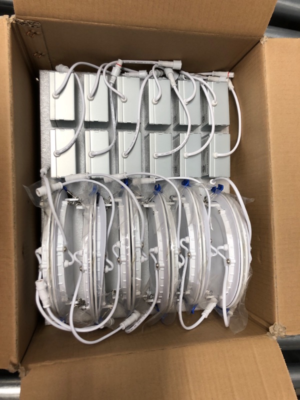 Photo 2 of 12 Pack 6 Inch Ultra-Thin LED Recessed Light with Junction Box, 2700K/3000K/3500K/4000K/5000K Selectable, 12W 110W Eqv, Dimmable, 1050LM High Brightness - ETL and Energy Star Certified