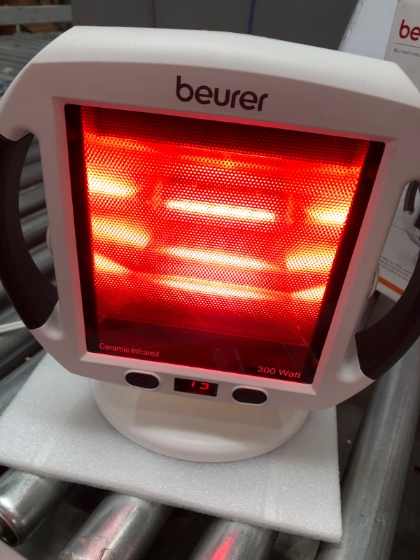 Photo 2 of Beurer IL50 Infrared Heat Lamp, Red Light Heat Device (Portable), for Muscle Pain and Pain Relief, for Cold Relief, Improves Blood Circulation, 300W, Safety-Features