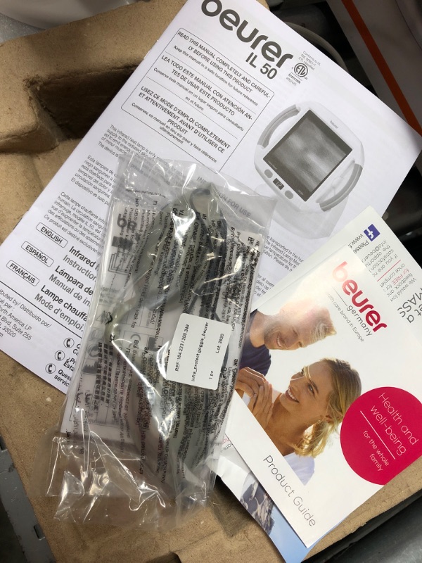 Photo 1 of Beurer IL50 Infrared Heat Lamp, Red Light Heat Device (Portable), for Muscle Pain and Pain Relief, for Cold Relief, Improves Blood Circulation, 300W, Safety-Features