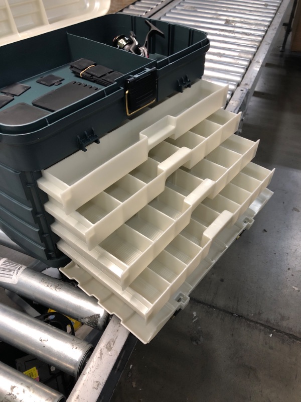 Photo 4 of GONE FISHING BUNDLE: Plano 4-Drawer Tackle Box Green Metallic/Silver, Shakespeare GX2 Spinning Reel