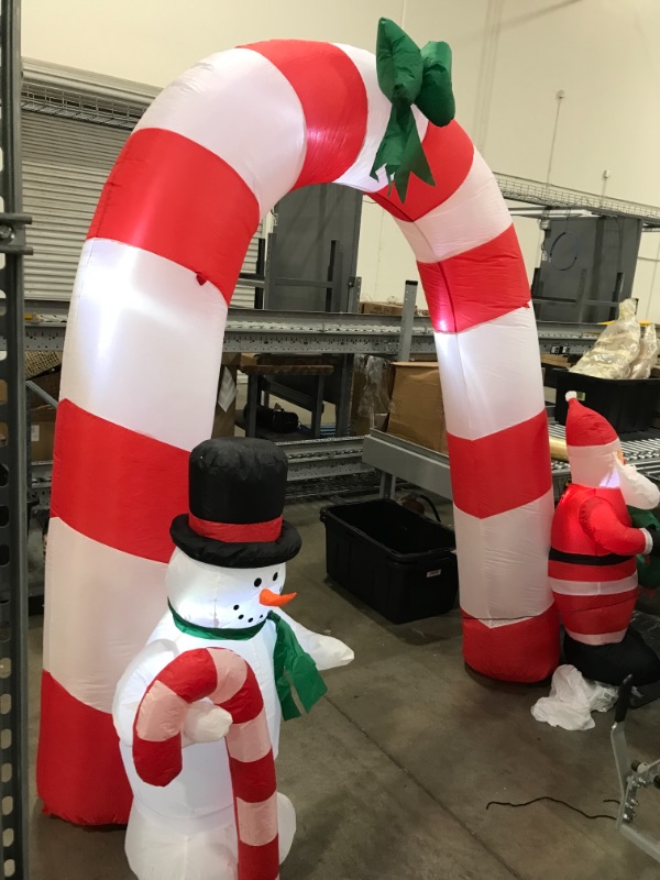 Photo 1 of  Giant Christmas Inflatable Archway Decoration Outdoor Lighted Santa Claus Elf Blow up  Holiday Lawn Yard Garden Outside Christmas 
