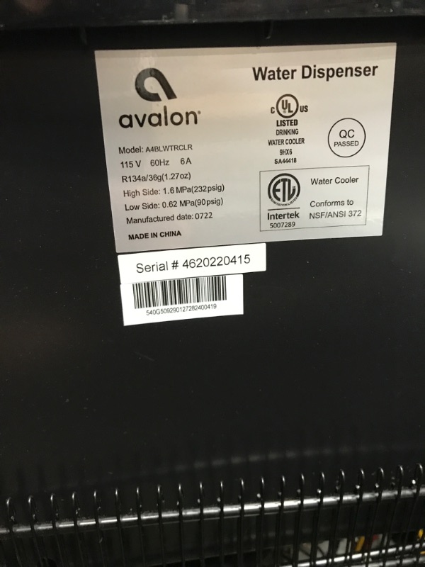Photo 6 of (Damage) Avalon Bottom Loading Water Cooler Dispenser with BioGuard- 3 Temperature Settings- UL/Energy Star Approved- Bottled