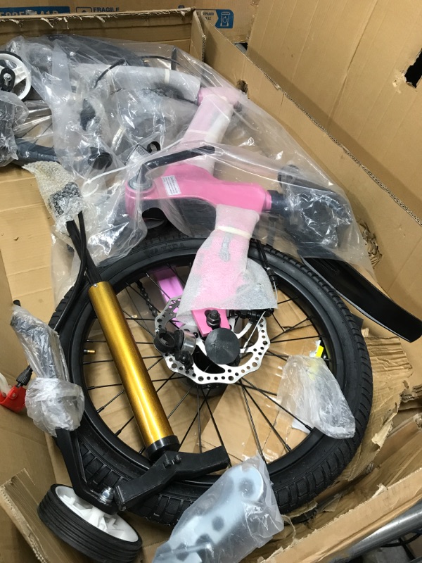 Photo 3 of (Previously opened)  Nice C Training Wheel Bike, Kids Bike Boys Girls, BMX Mountain with Dual Disc Brake 12-14-16-18 inch Princess Pink 18 inch