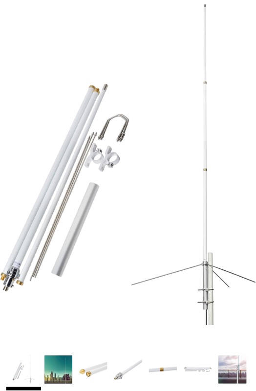 Photo 1 of UAYESOK Amateur Base Antenna Dual Band 2m/70cm 7.2ft Fiberglass Mobile Radio Antenna Vertical Base Station Antenna 5.5/8.5dBi So239 Connector for Repeater System Radio Scanner Vehicel Truck