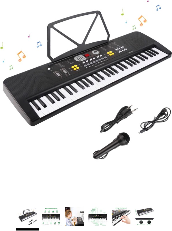 Photo 1 of M SANMERSEN Keyboard Piano for Kids 61 Keys Electronic Piano Keyboard Music Piano with Microphone/Double Speaker Educational Instrument Toy for Boys Girls Beginners