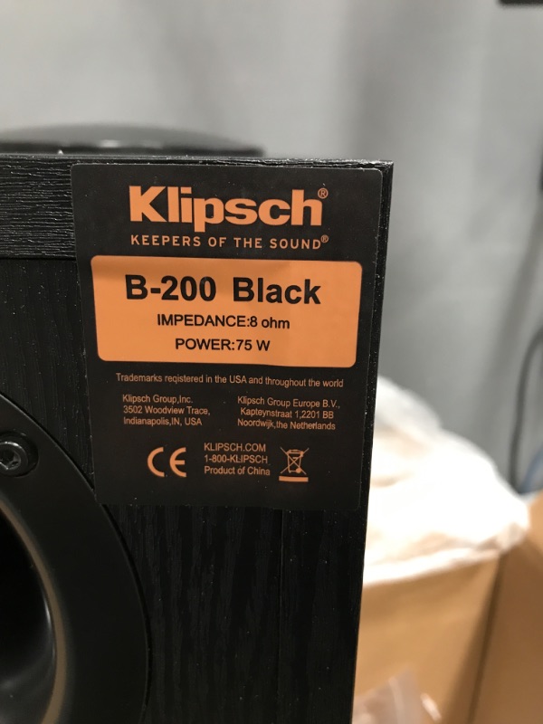 Photo 3 of Klipsch Synergy Black Label B-200 Bookshelf Speaker Pair with Proprietary Horn Technology, a 5.25” High-Output Woofer and a Dynamic .75” Tweeter for Surrounds or Front Speakers in Black