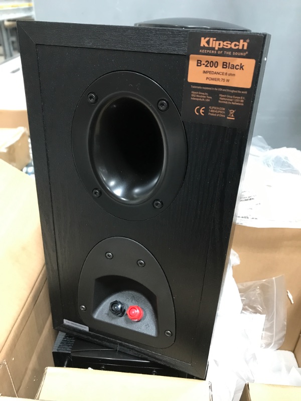 Photo 4 of Klipsch Synergy Black Label B-200 Bookshelf Speaker Pair with Proprietary Horn Technology, a 5.25” High-Output Woofer and a Dynamic .75” Tweeter for Surrounds or Front Speakers in Black