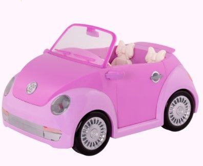 Photo 1 of Glitter Girls – Purple Convertible Car  – Rolling Wheels, Opening Doors, Trunk & Interior Storage