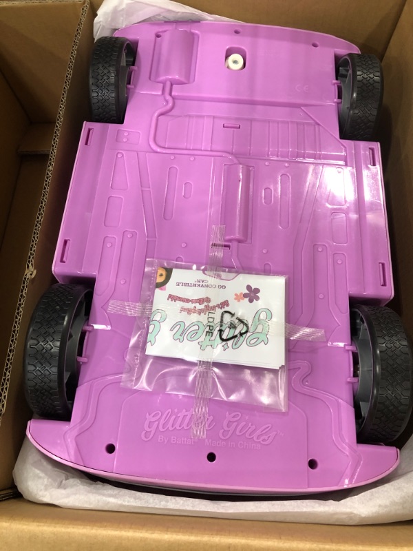 Photo 4 of Glitter Girls – Purple Convertible Car  – Rolling Wheels, Opening Doors, Trunk & Interior Storage