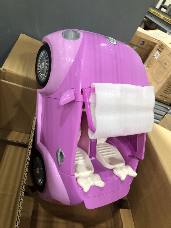 Photo 2 of Glitter Girls – Purple Convertible Car  – Rolling Wheels, Opening Doors, Trunk & Interior Storage